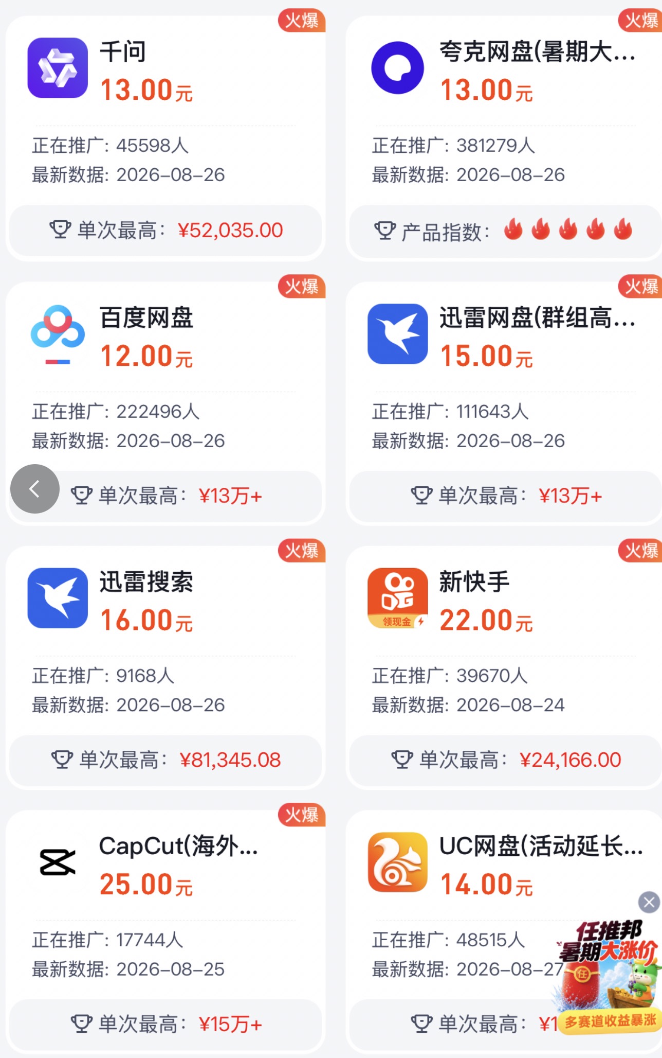 任推邦项目价格